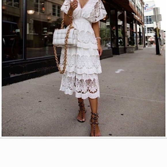 Farm Rio Richelier Embroidered Midi Dress - Picture 2 of 4